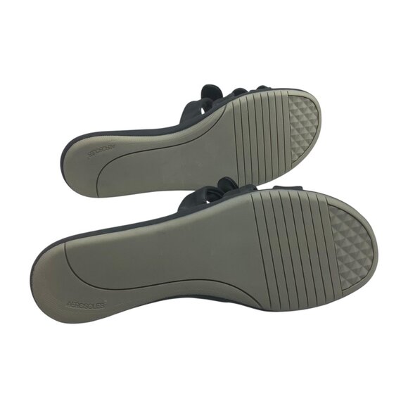 Aerosoles Womens Warwick Black 3 Bow Slides Sandals 8 New With Box - Picture 7 of 7